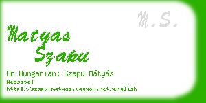 matyas szapu business card