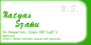 matyas szapu business card